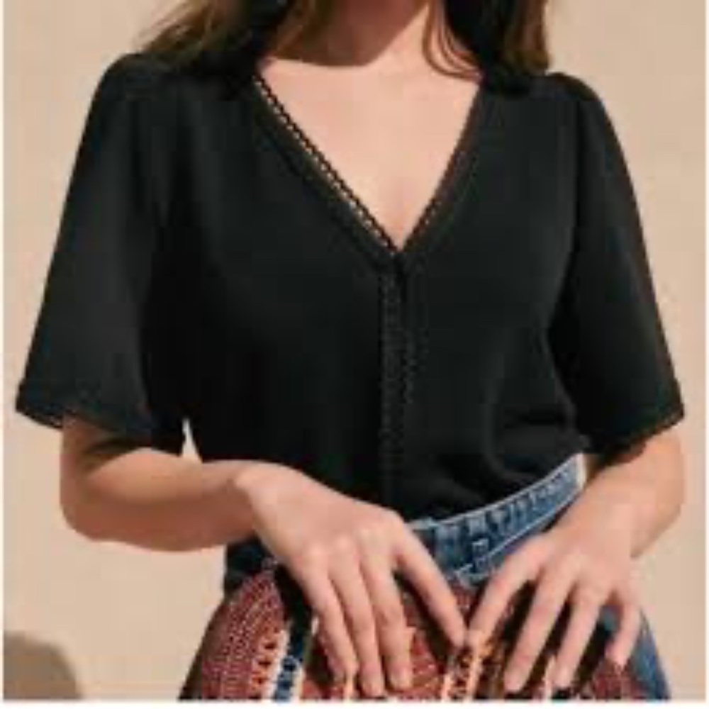 Sezane Tina Blouse Noir. - Size 34